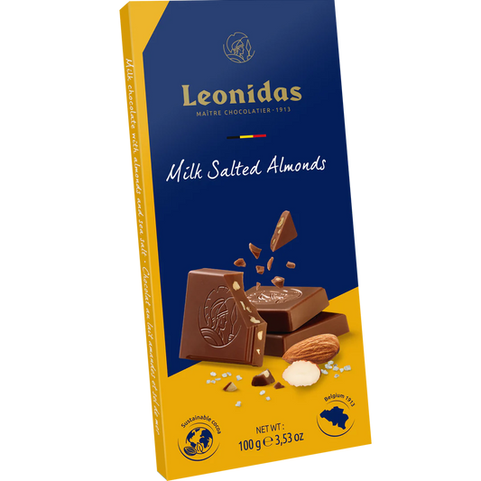 რძიანი შოკოლადის ფილა მარილიანი ნუშით, 100 გ